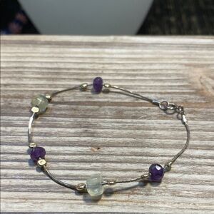 Elegant Purple and Gold Beaded Bracelet